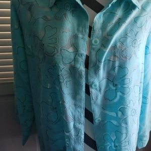 Sag Harbor large blouse light turquiose